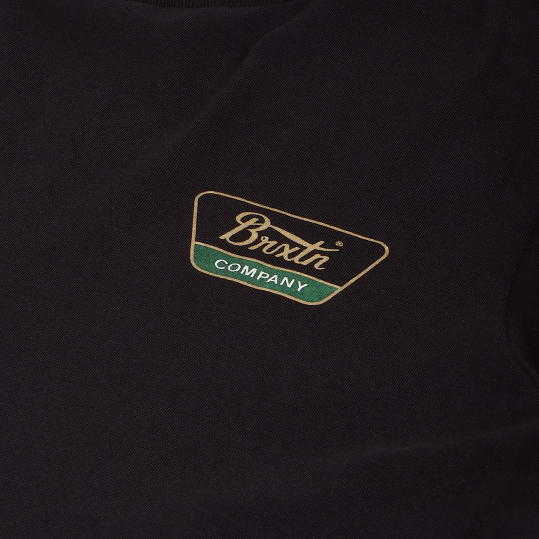 Brixton Linwood T-Shirt, Black Antelope Pine Needle, Detail Shot 4