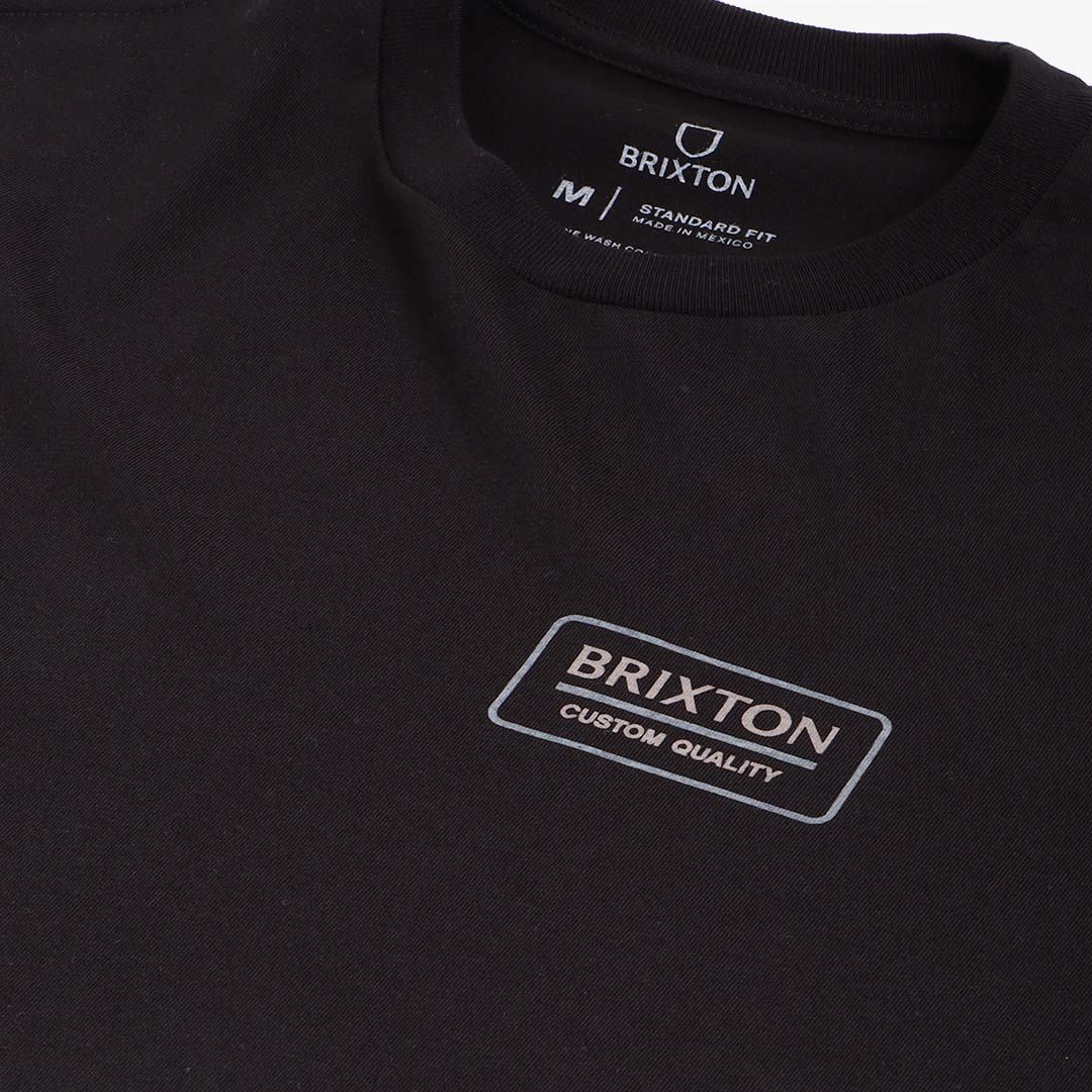Brixton Palmer Proper T-Shirt, Black Oatmeal Flint, Detail Shot 3