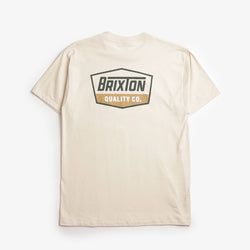 thumbnail Brixton Regal T-Shirt, Cream Dark Green Metal Bronze, Detail Shot 1