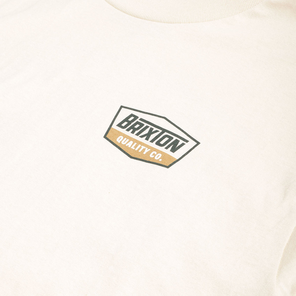 Brixton Regal T-Shirt, Cream Dark Green Metal Bronze, Detail Shot 3