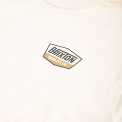 thumbnail Brixton Regal T-Shirt, Cream Dark Green Metal Bronze, Detail Shot 3