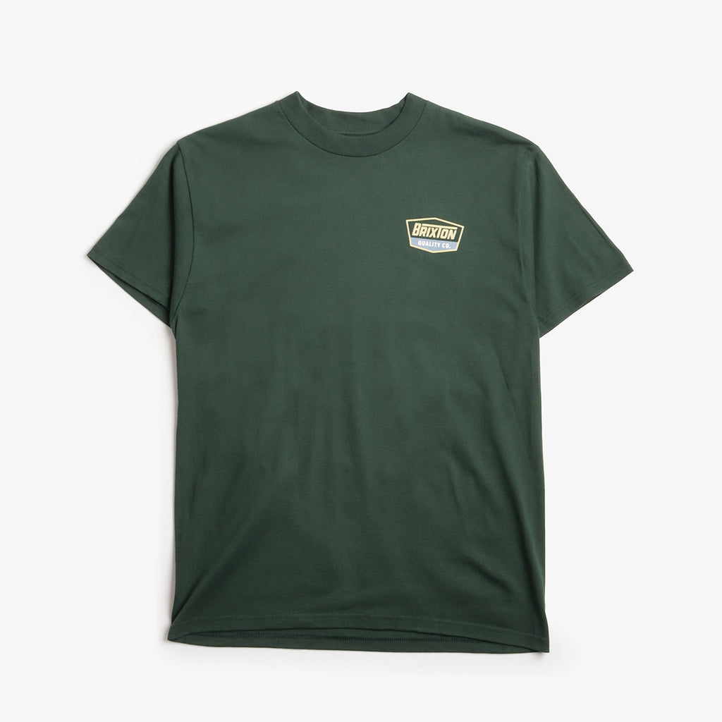 Brixton Regal T-Shirt, Forest Green Curry Grey Blue, Detail Shot 1