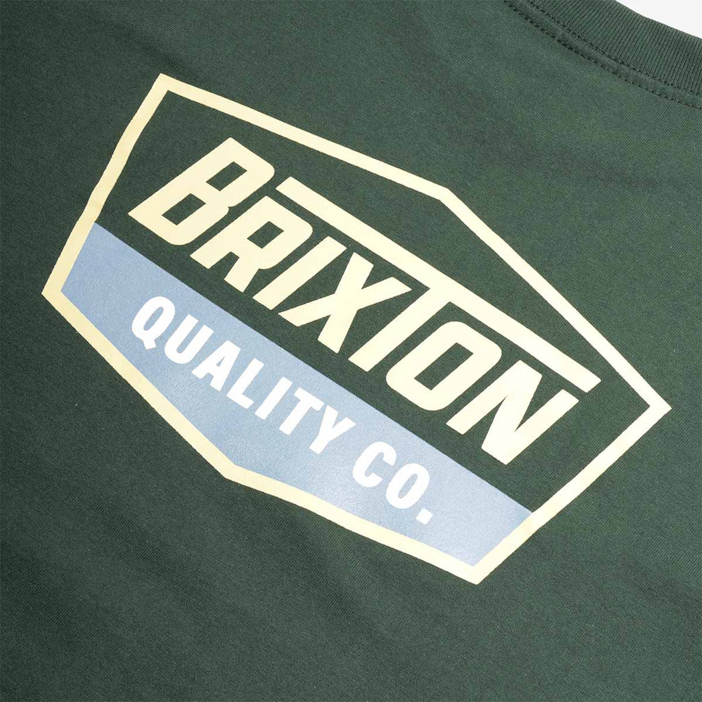 Brixton Regal T-Shirt, Forest Green Curry Grey Blue, Detail Shot 4
