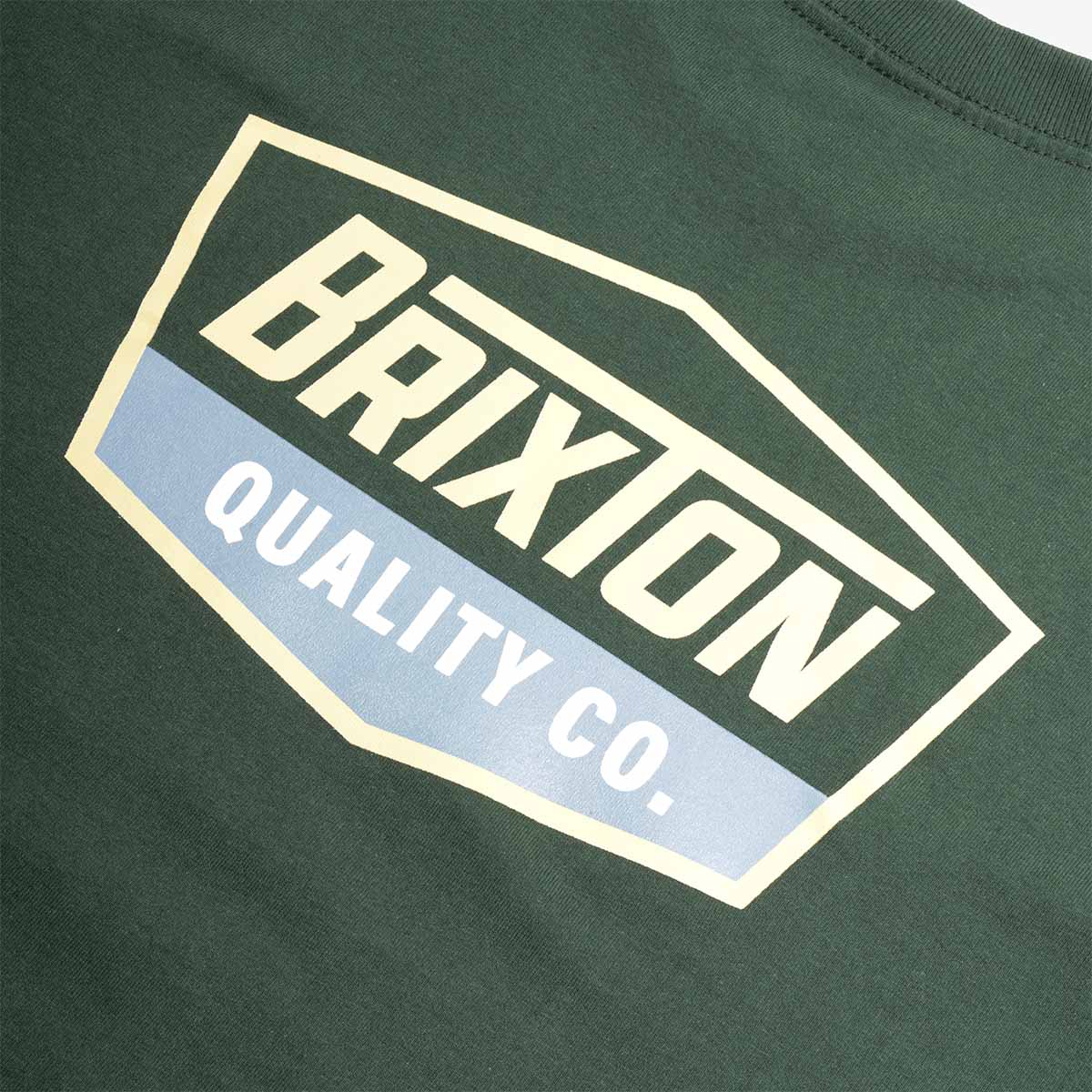 Brixton Regal T-Shirt, Forest Green Curry Grey Blue, Detail Shot 4