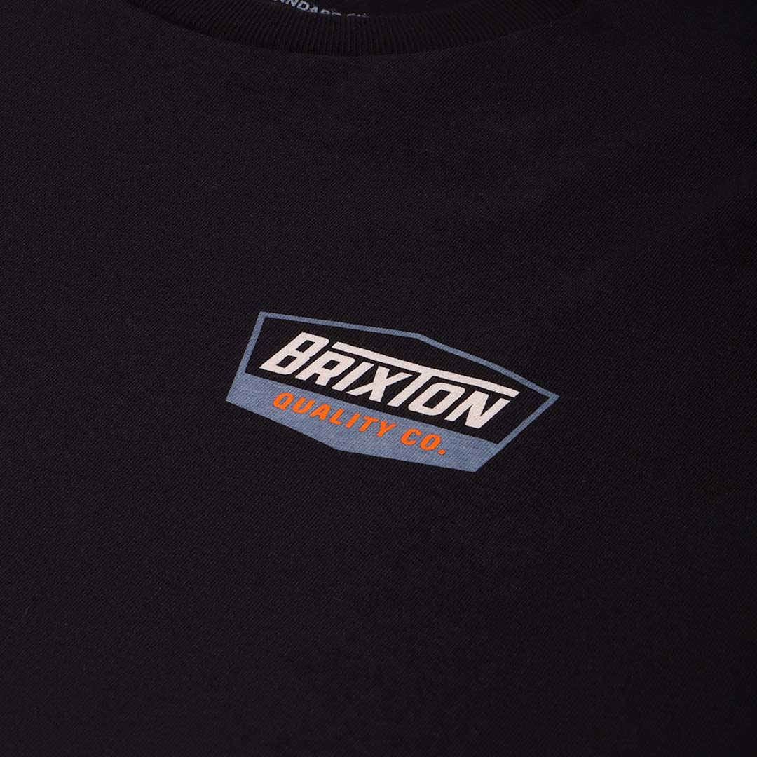 Brixton Regal T-Shirt, Black Off White, Detail Shot 3