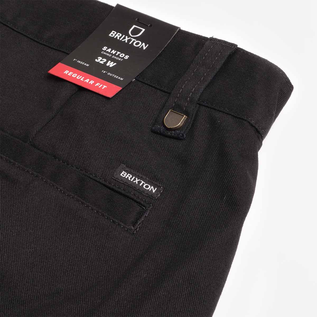 Brixton Santo Chino Shorts, Black, Detail Shot 4