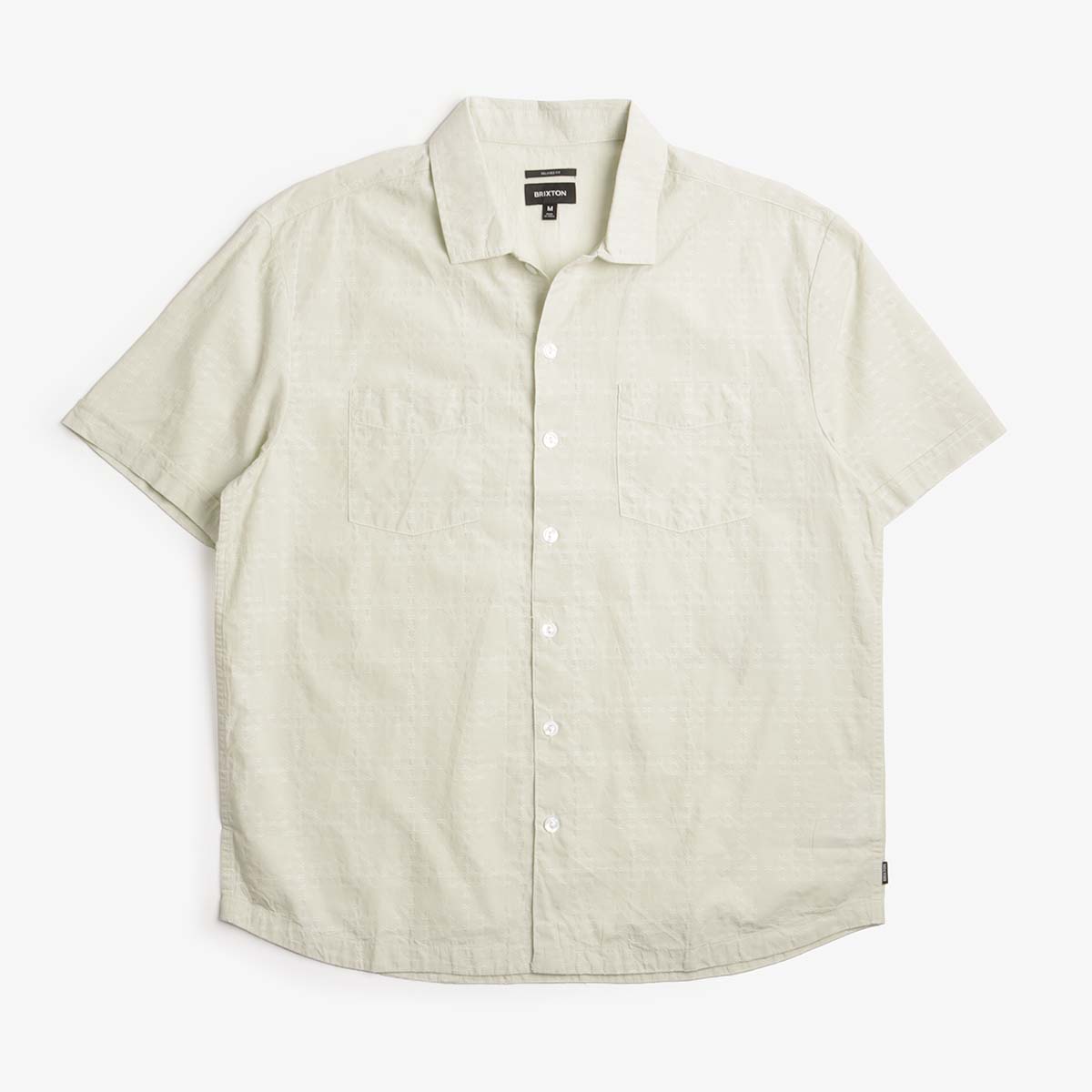 Brixton The Vintage Woven Shirt, Sea Foam Jacquard Check, Detail Shot 1