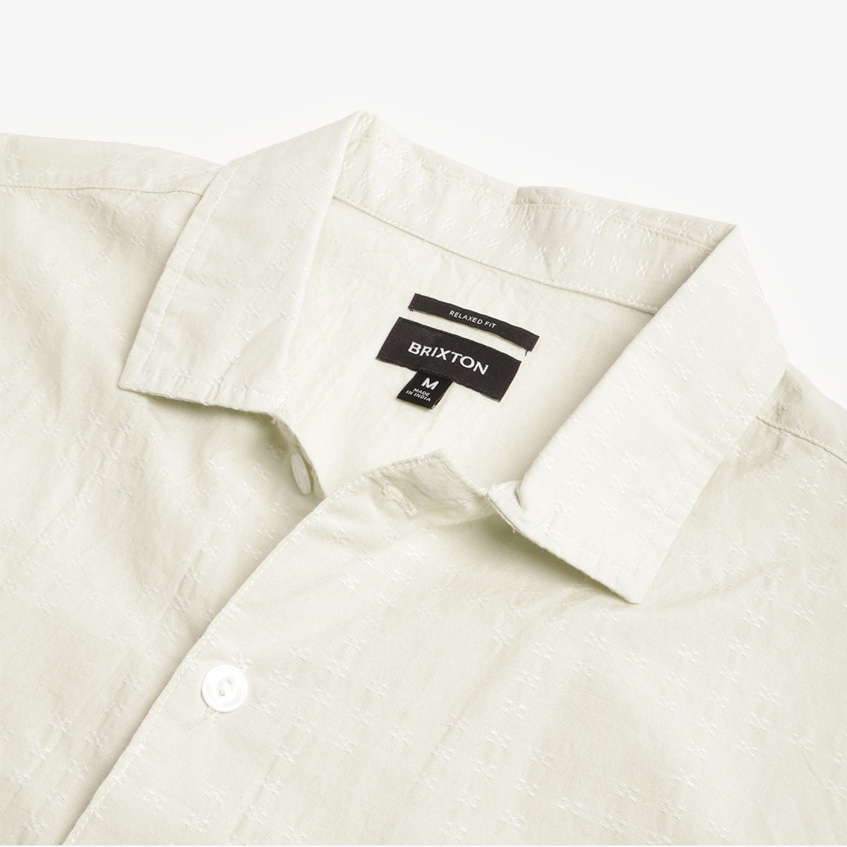 Brixton The Vintage Woven Shirt, Sea Foam Jacquard Check, Detail Shot 2