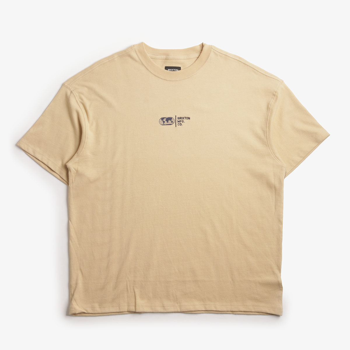 Brixton Union Heavyweight Relaxed T-Shirt, Cream Classic Wash, Detail Shot 2
