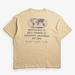 thumbnail Brixton Union Heavyweight Relaxed T-Shirt, Cream Classic Wash, Detail Shot 1