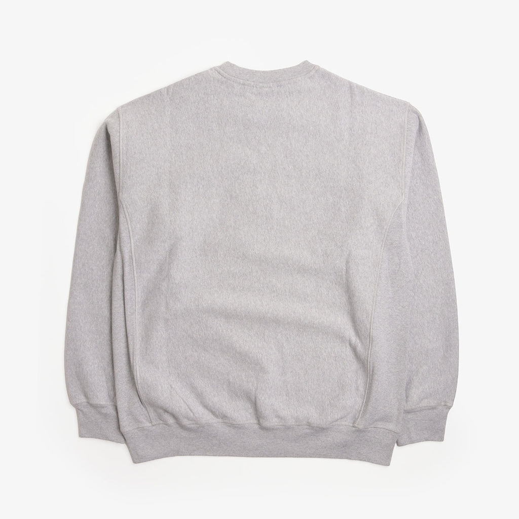 By Parra Balloon Logo Cross-Grain Crewneck in Heather Grey, back view