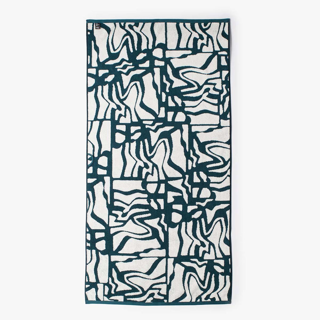 By Parra Broken FTP Bath Towel Set, Teal Green, Detail Shot 2