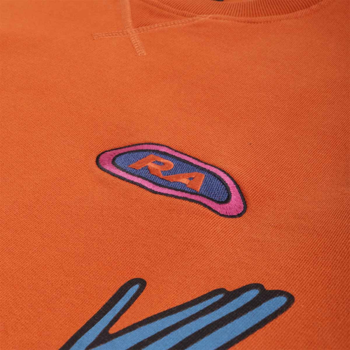 By Parra Early Grab Crew Neck Sweatshirt, Sienna Orange, Detail Shot 3