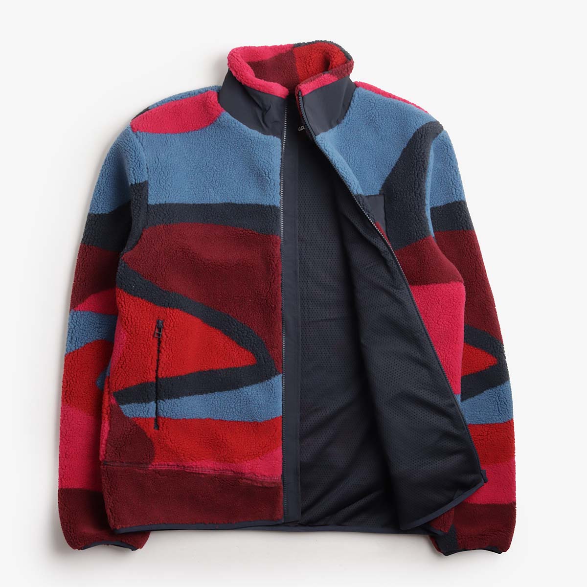 By Parra Full FTP Booster Polar Fleece Jacket, Red, Detail Shot 2