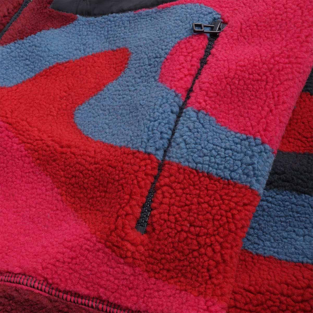 By Parra Full FTP Booster Polar Fleece Jacket, Red, Detail Shot 4