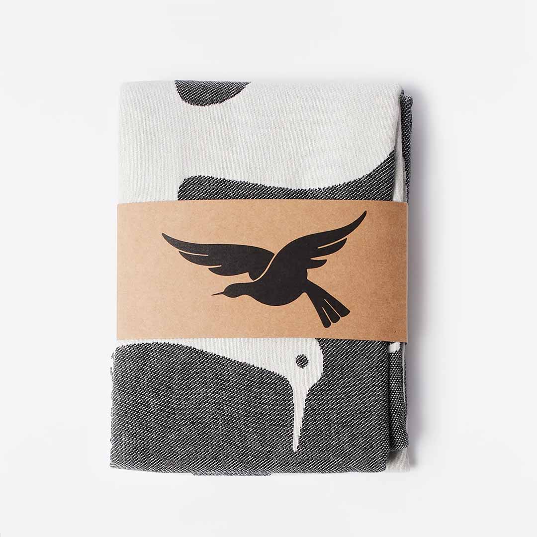 By Parra Infinite Kitchen Bird Towel Set, Black, Detail Shot 2