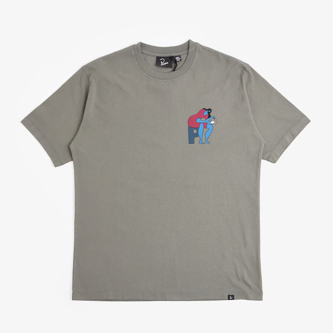 By Parra Insecure Days T-Shirt, Greyish Green, Detail Shot 2