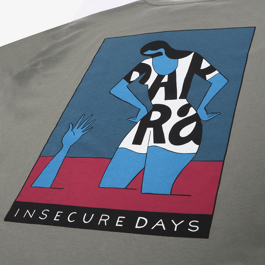 By Parra Insecure Days T-Shirt, Greyish Green, Detail Shot 4