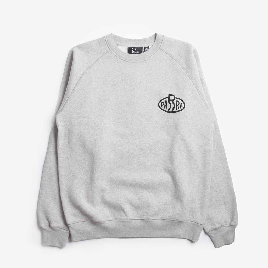 By Parra Legs Logo Crew Neck Sweatshirt, Heather Grey, Detail Shot 1