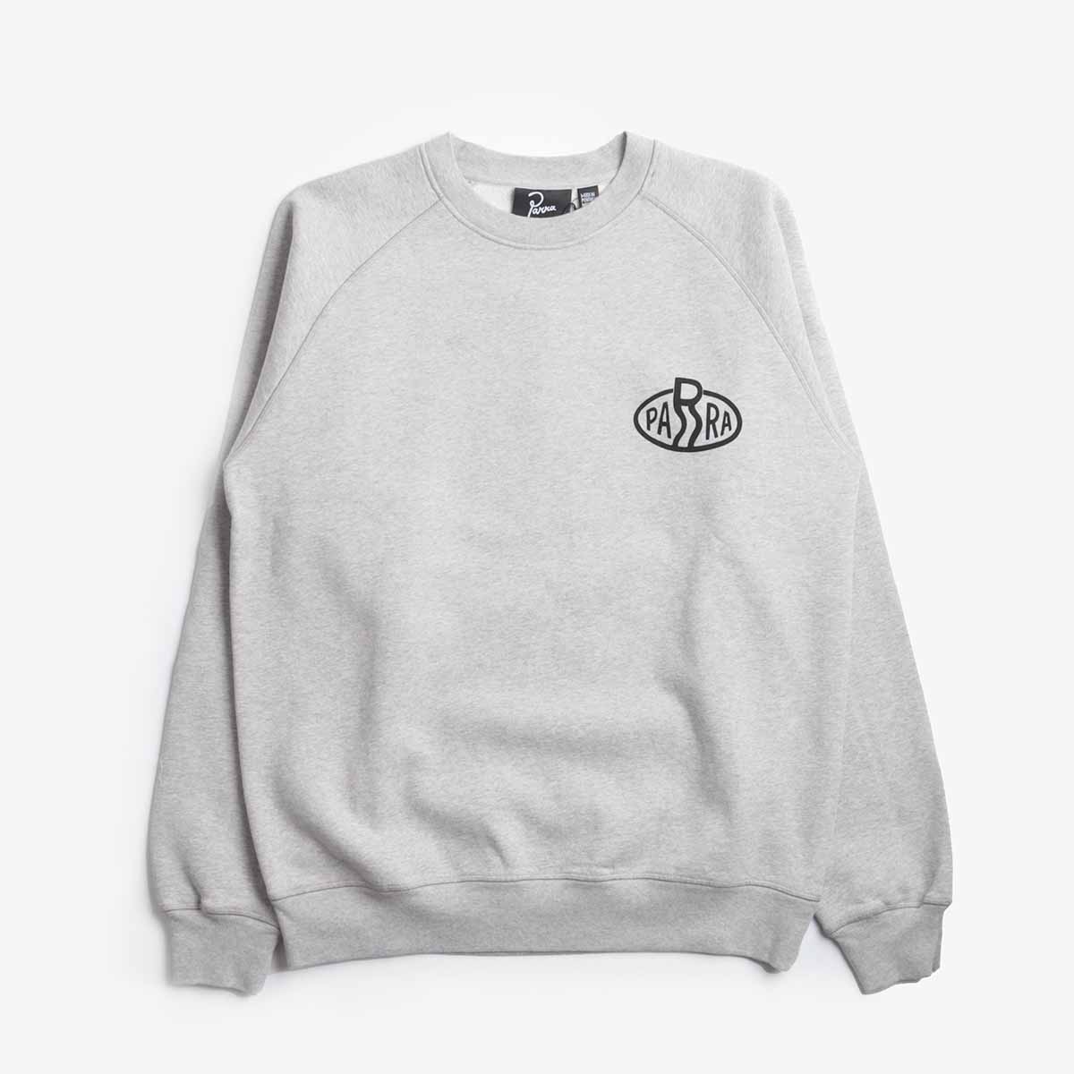 By Parra Legs Logo Crew Neck Sweatshirt, Heather Grey, Detail Shot 1