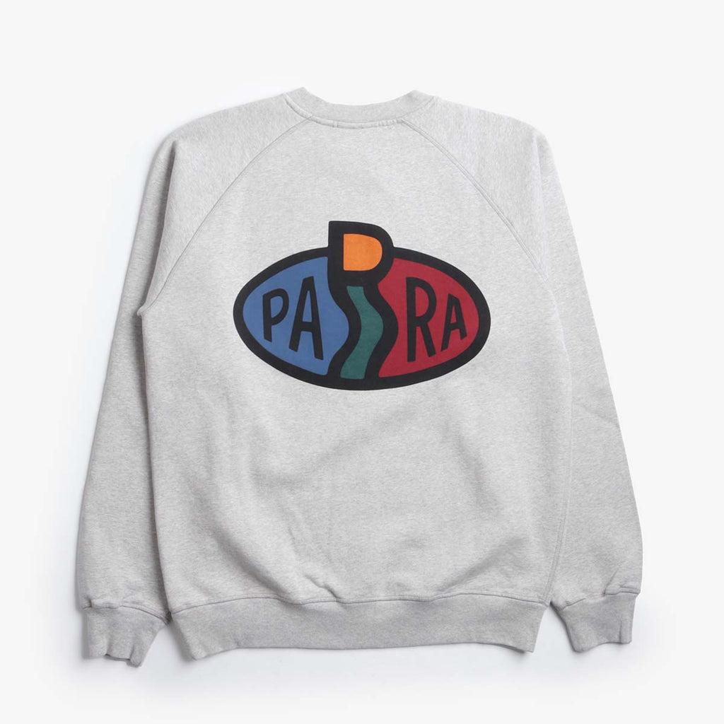 By Parra Legs Logo Crew Neck Sweatshirt, Heather Grey, Detail Shot 3