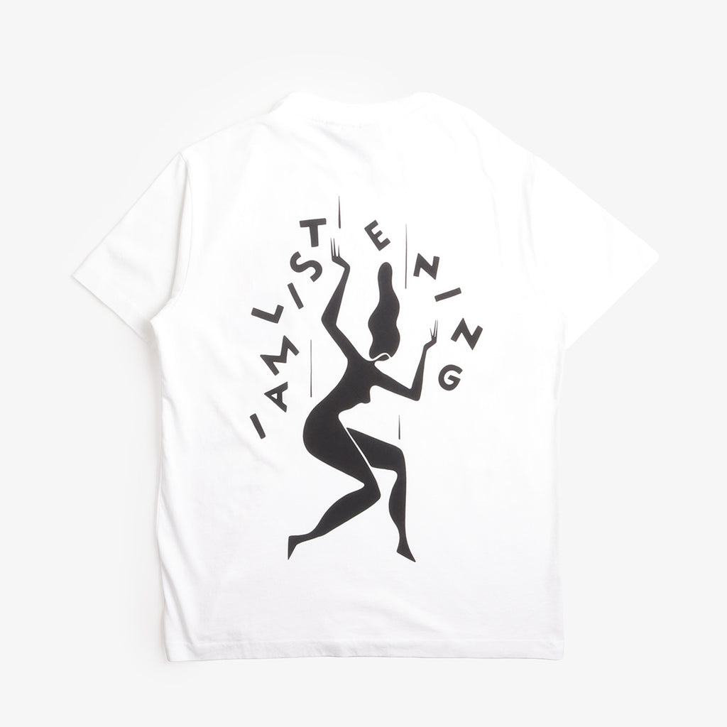 By Parra Not Listening T-Shirt in White, back print