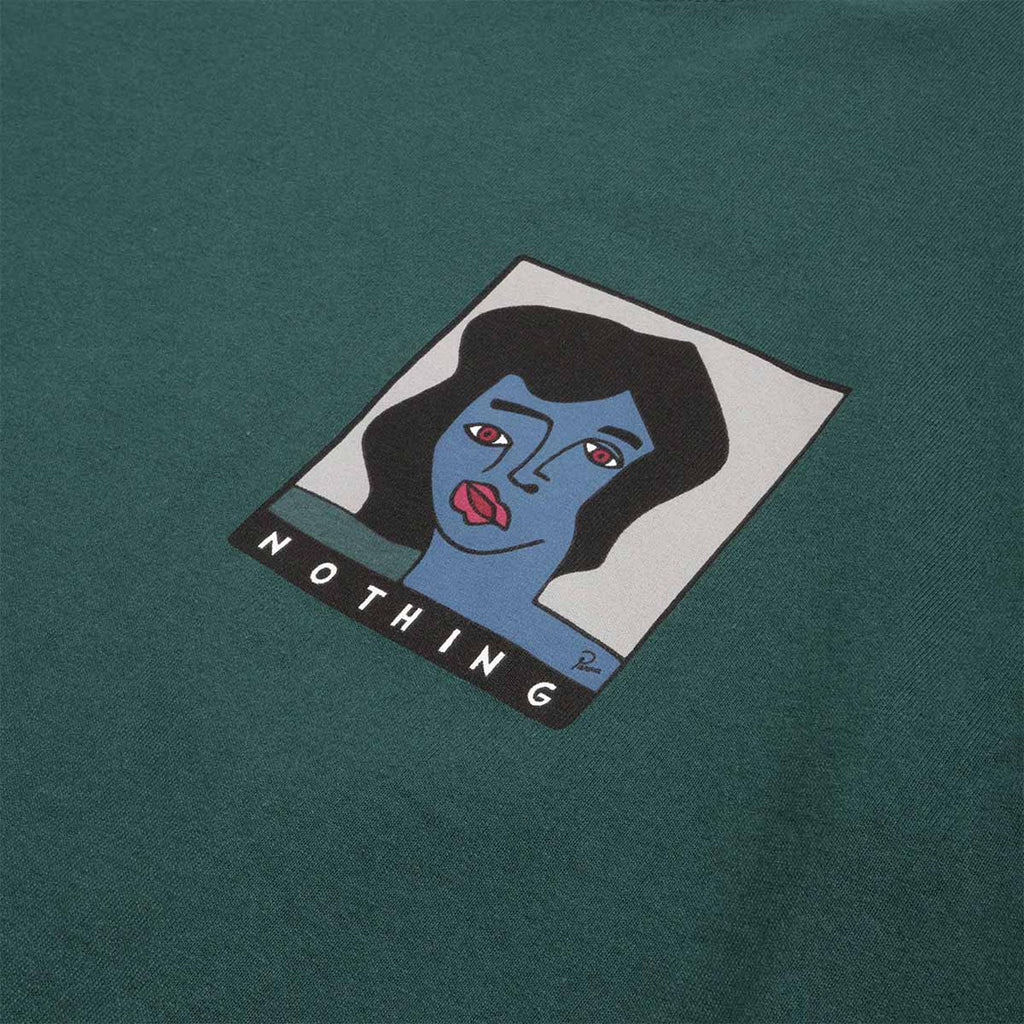 By Parra Nothing Please T-Shirt, Pine Green, Detail Shot 3