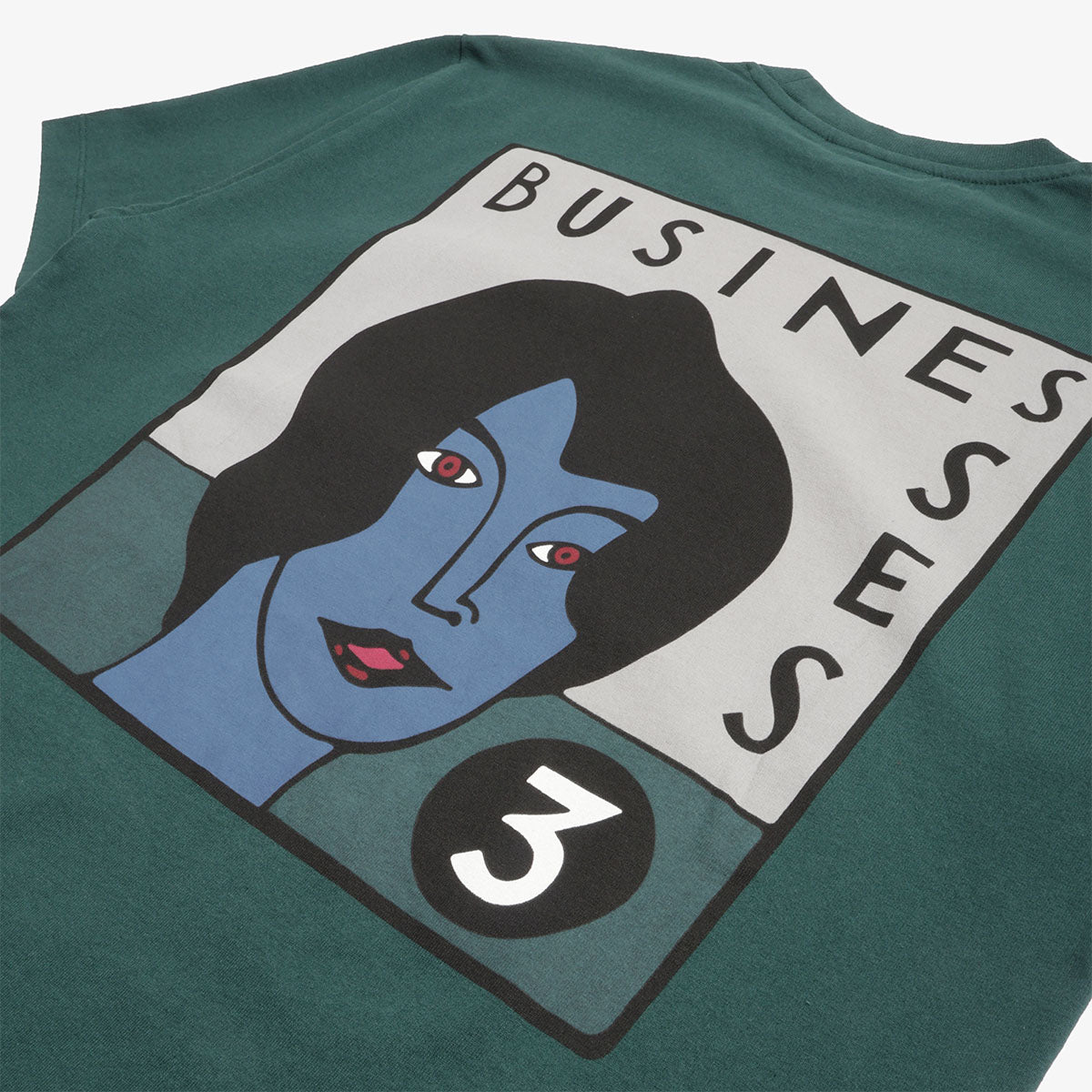 main By Parra Nothing Please T-Shirt, Pine Green, Detail Shot 5