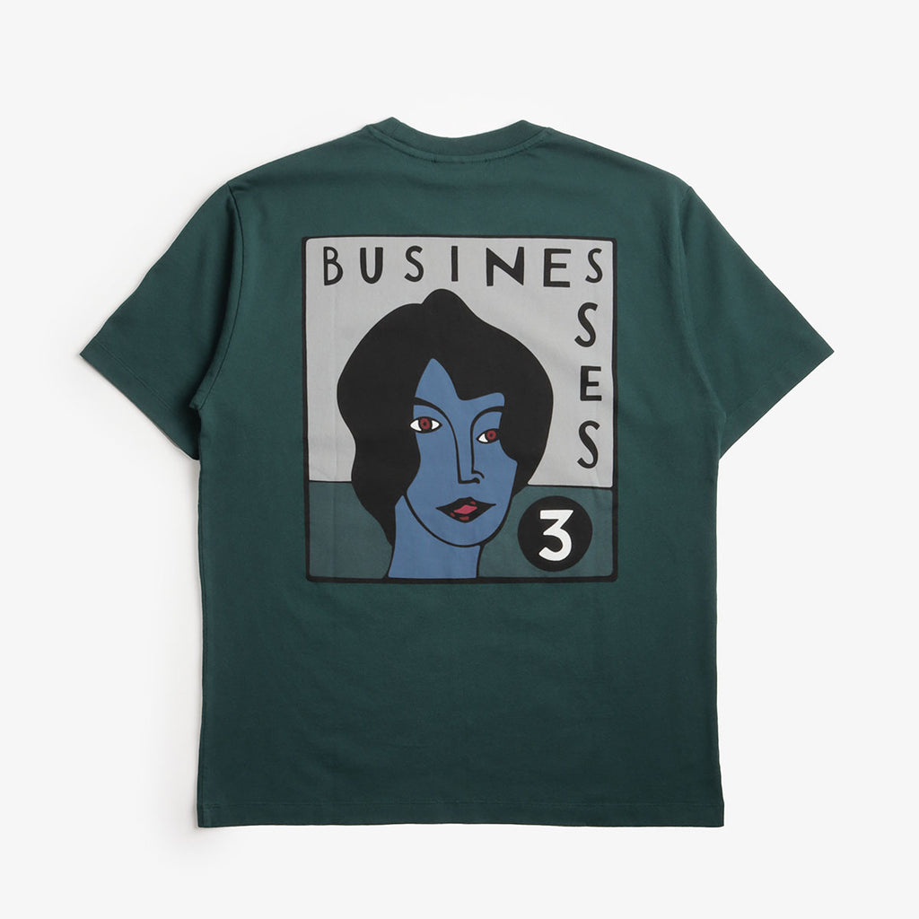 By Parra Nothing Please T-Shirt, Pine Green, Detail Shot 2