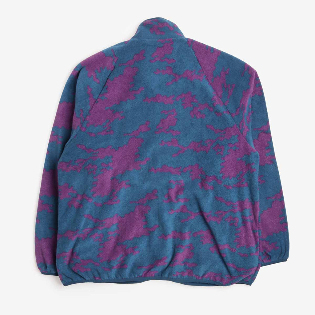 By Parra Purple Darwin Camo Fleece in Blue, back view