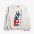 By Parra Sail Bike Crew Neck Sweatshirt, Heather Grey, Detail Shot 1