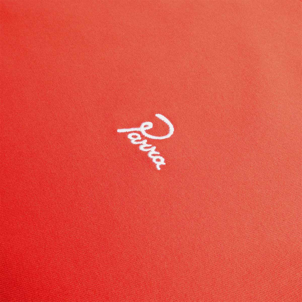 Embroidered Parra script logo on red chest