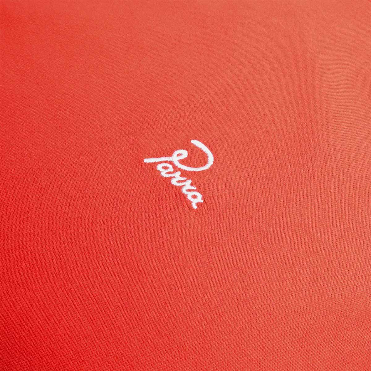 Embroidered Parra script logo on red chest