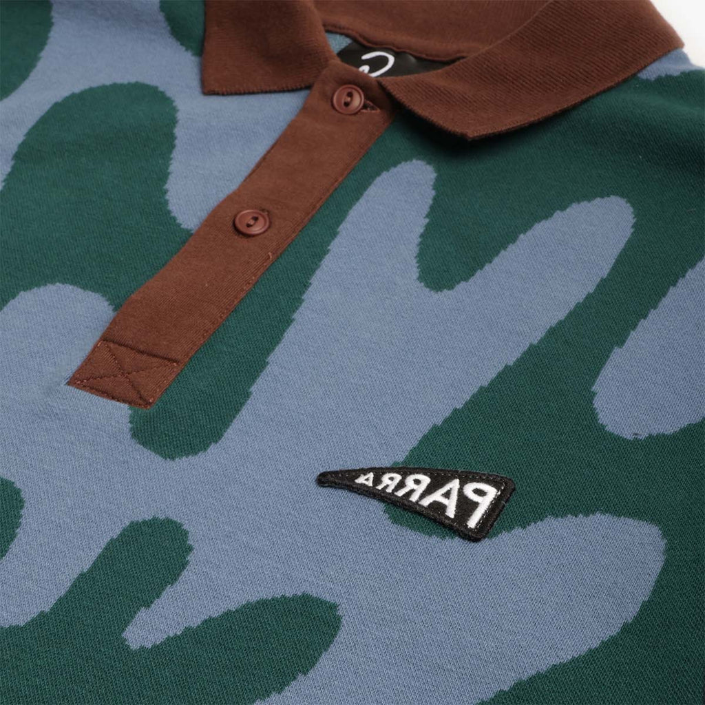 By Parra Splashed Polo Shirt, Pine Green, Detail Shot 3