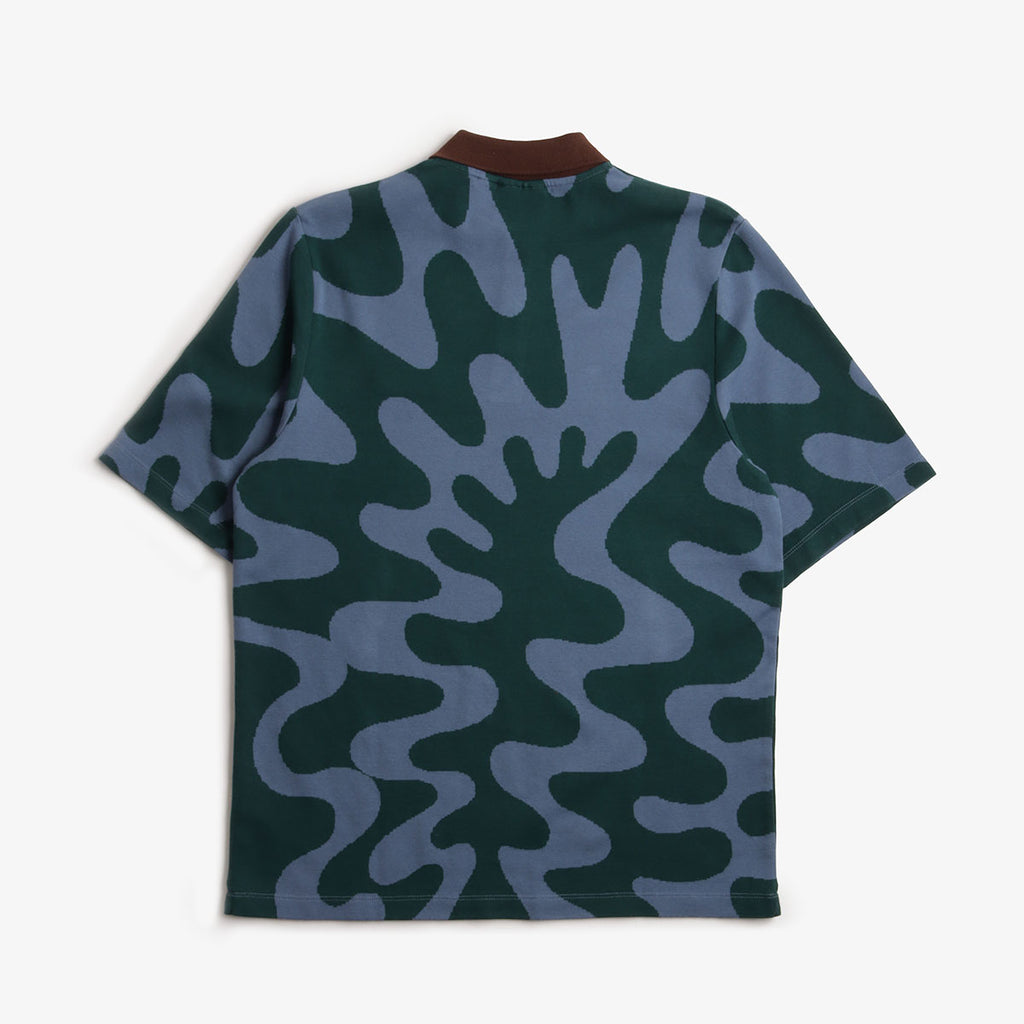 By Parra Splashed Polo Shirt, Pine Green, Detail Shot 2