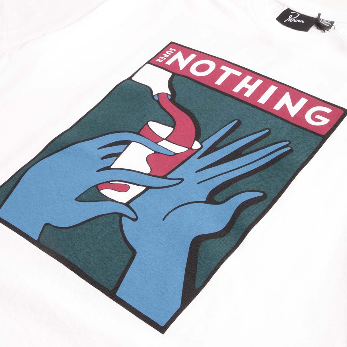 main By Parra Super Nothing T-Shirt, White, Detail Shot 3