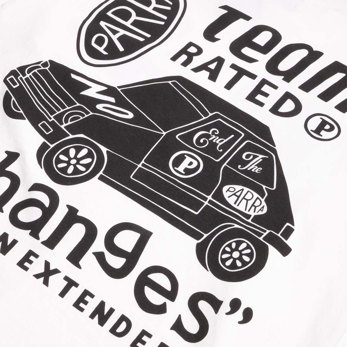 main By Parra Team Changes Long Sleeve T-Shirt, White, Detail Shot 5