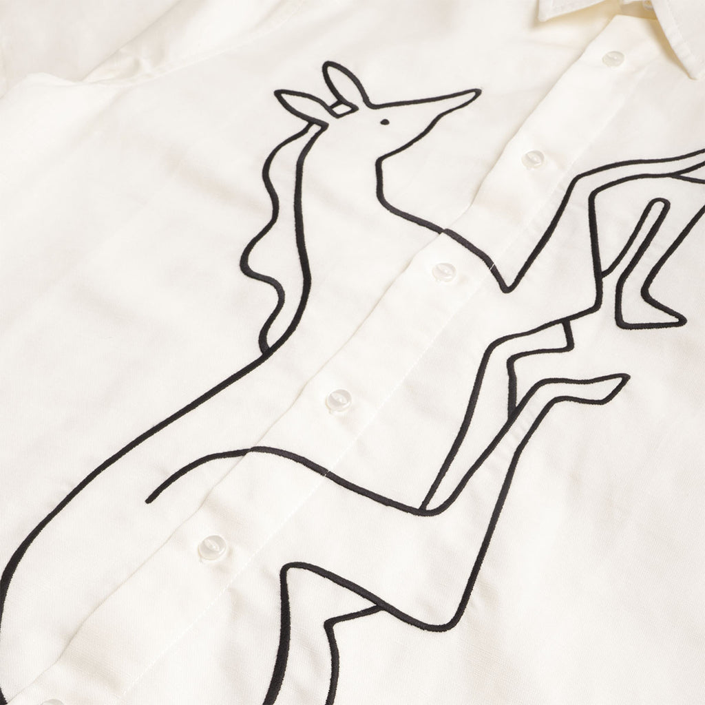 By Parra Vertical Horse Short Sleeve Shirt, Off White, Detail Shot 2