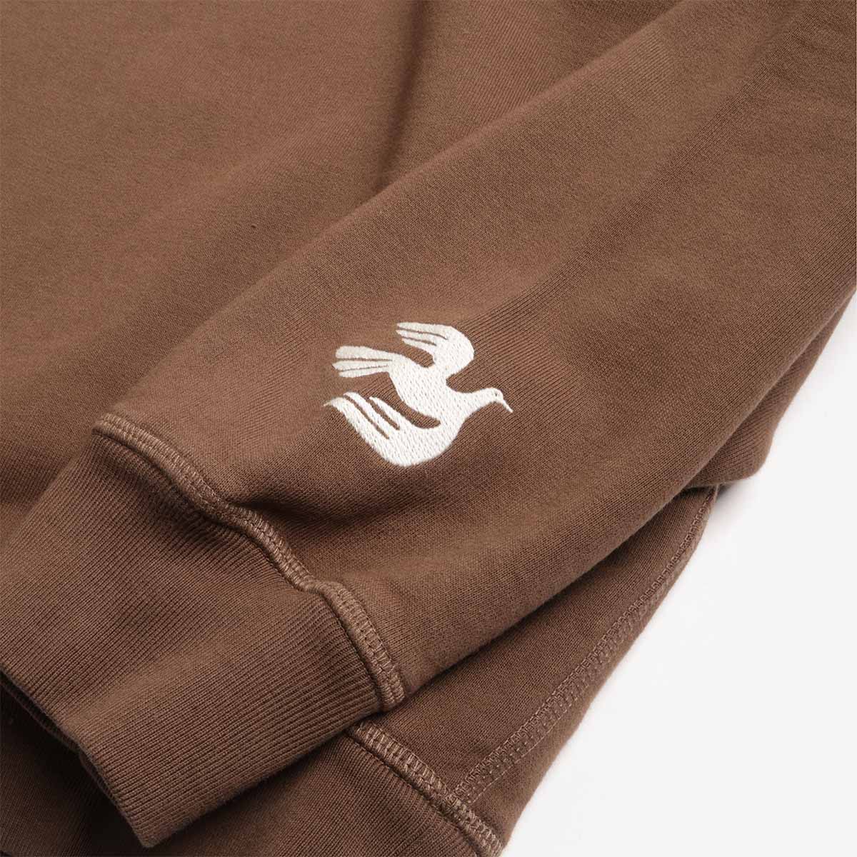 By Parra Weird Trad Logo Crew Neck Sweatshirt, Brown, Detail Shot 3