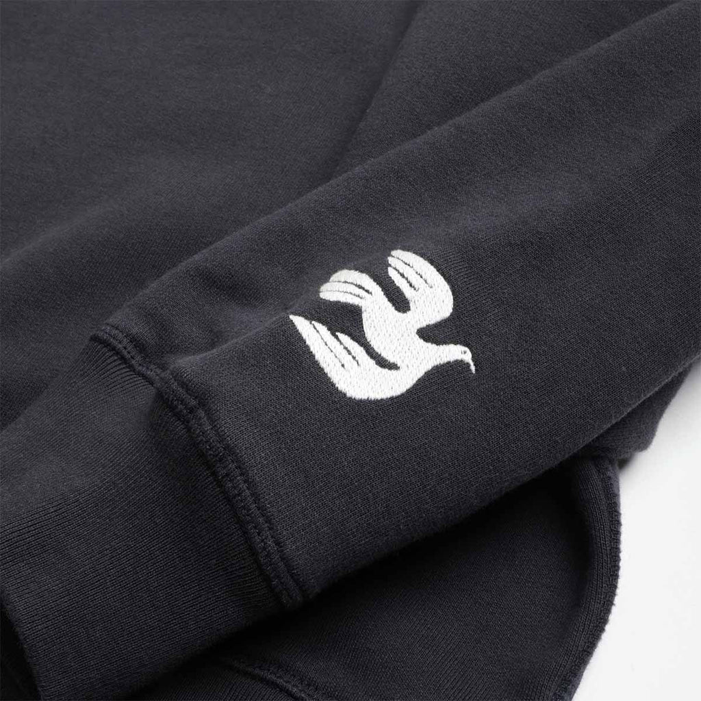By Parra Weird Trad Logo Crew Neck Sweatshirt, Dark Navy, Detail Shot 3