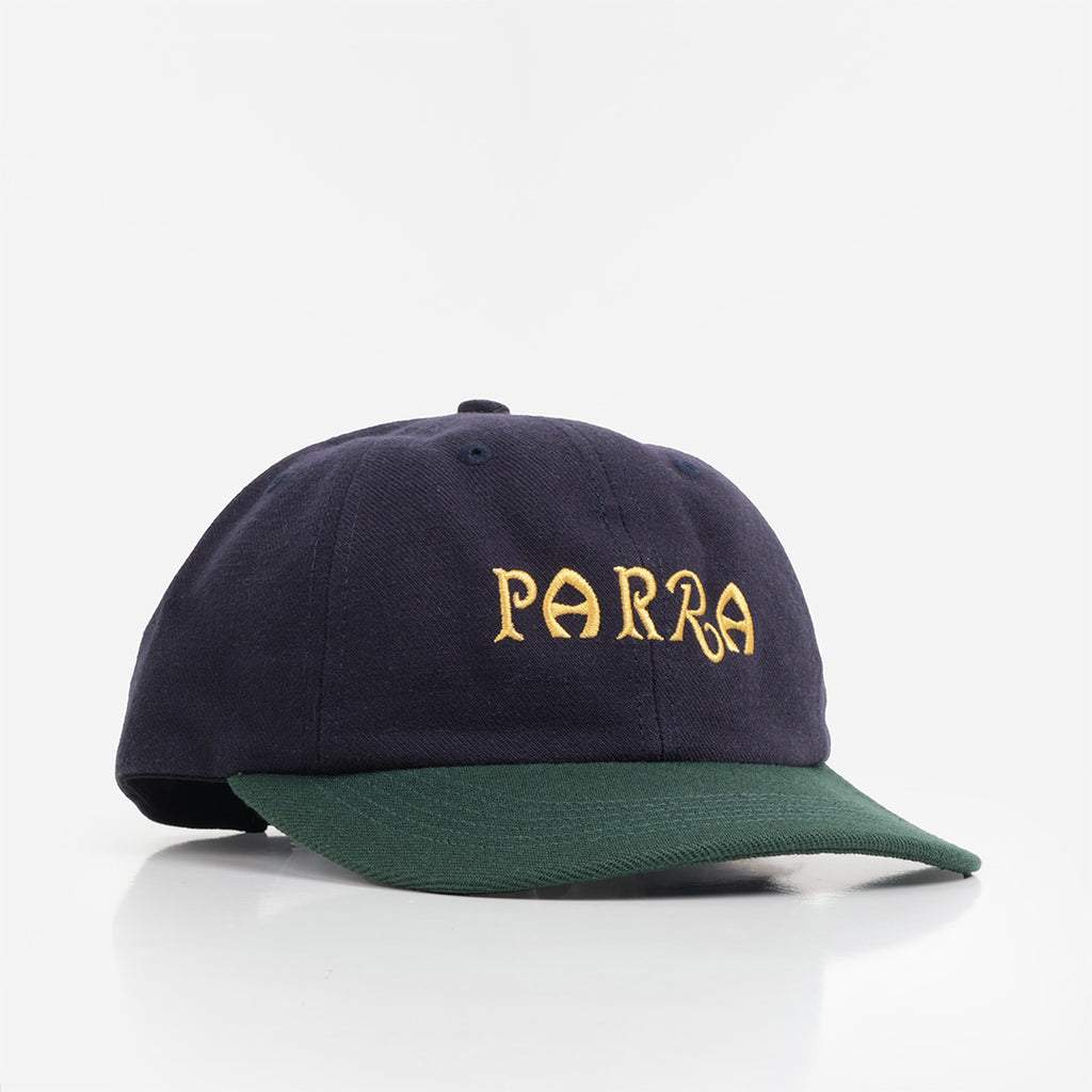 By Parra Wordle Logo 6 Panel Hat, Dark Navy, Detail Shot 1