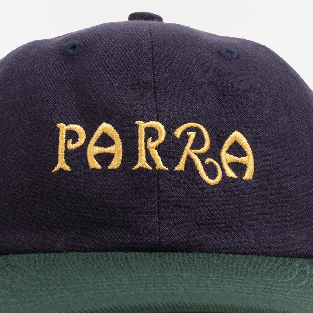 By Parra Wordle Logo 6 Panel Hat, Dark Navy, Detail Shot 2