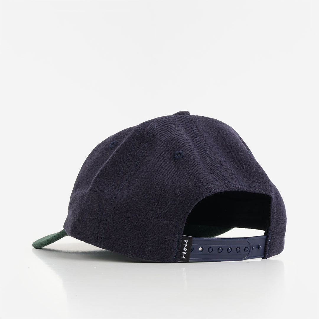 By Parra Wordle Logo 6 Panel Hat, Dark Navy, Detail Shot 3