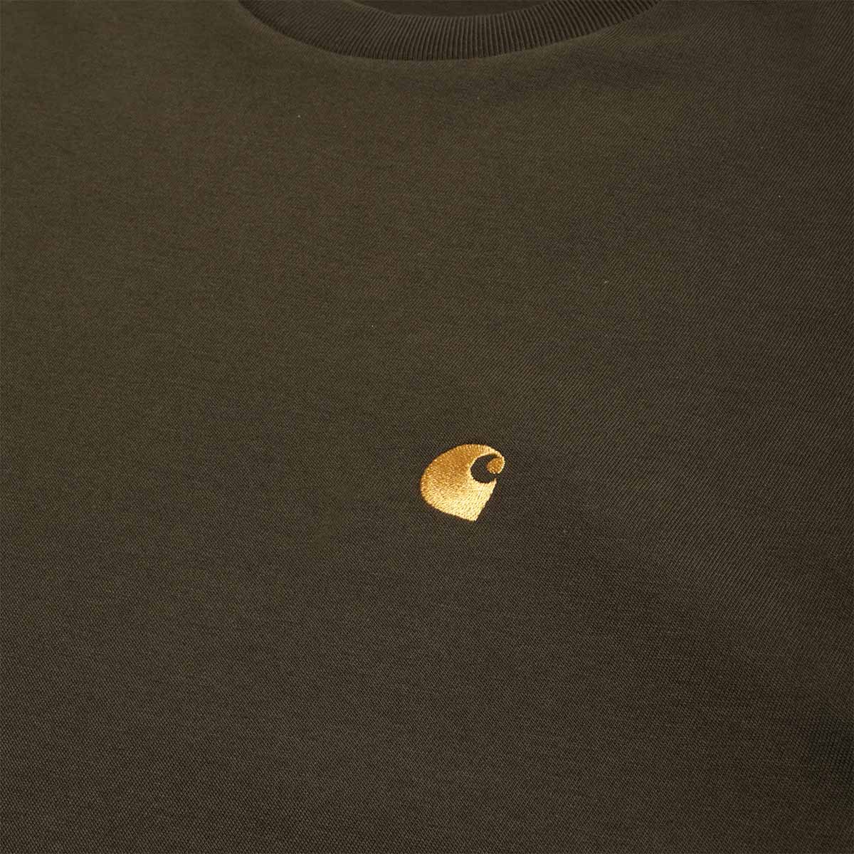 Carhartt WIP Chase T-Shirt, Olive Gold, Detail Shot 2