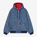 Carhartt WIP 50 Years Anniversary OG Active Jacket - Denim, Blue USA Red (Stone Bleached), Detail Shot 1