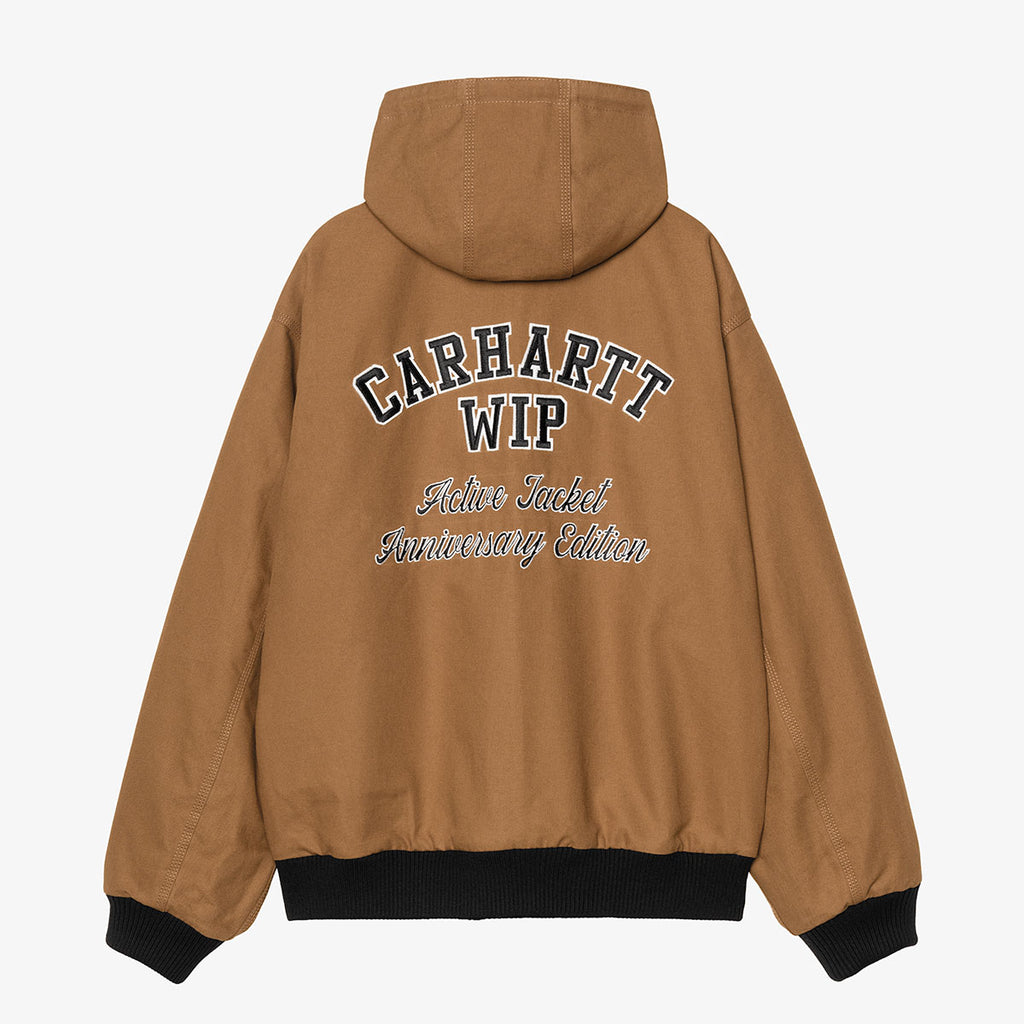 Carhartt WIP 50 Years Anniversary OG Active Jacket - Leather, Black Hamilton Brown, Detail Shot 5