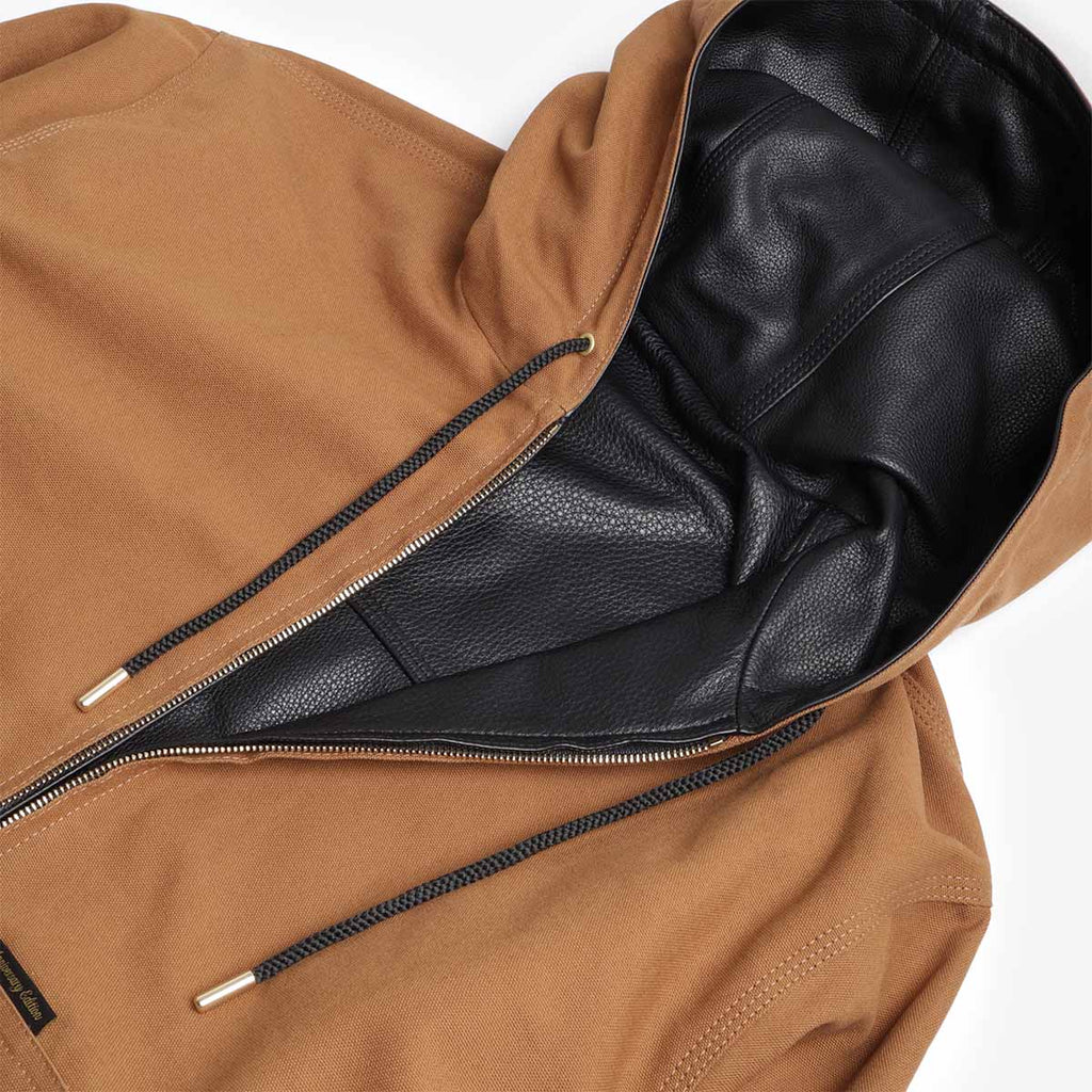 Carhartt WIP 50 Years Anniversary OG Active Jacket - Leather, Black Hamilton Brown, Detail Shot 9