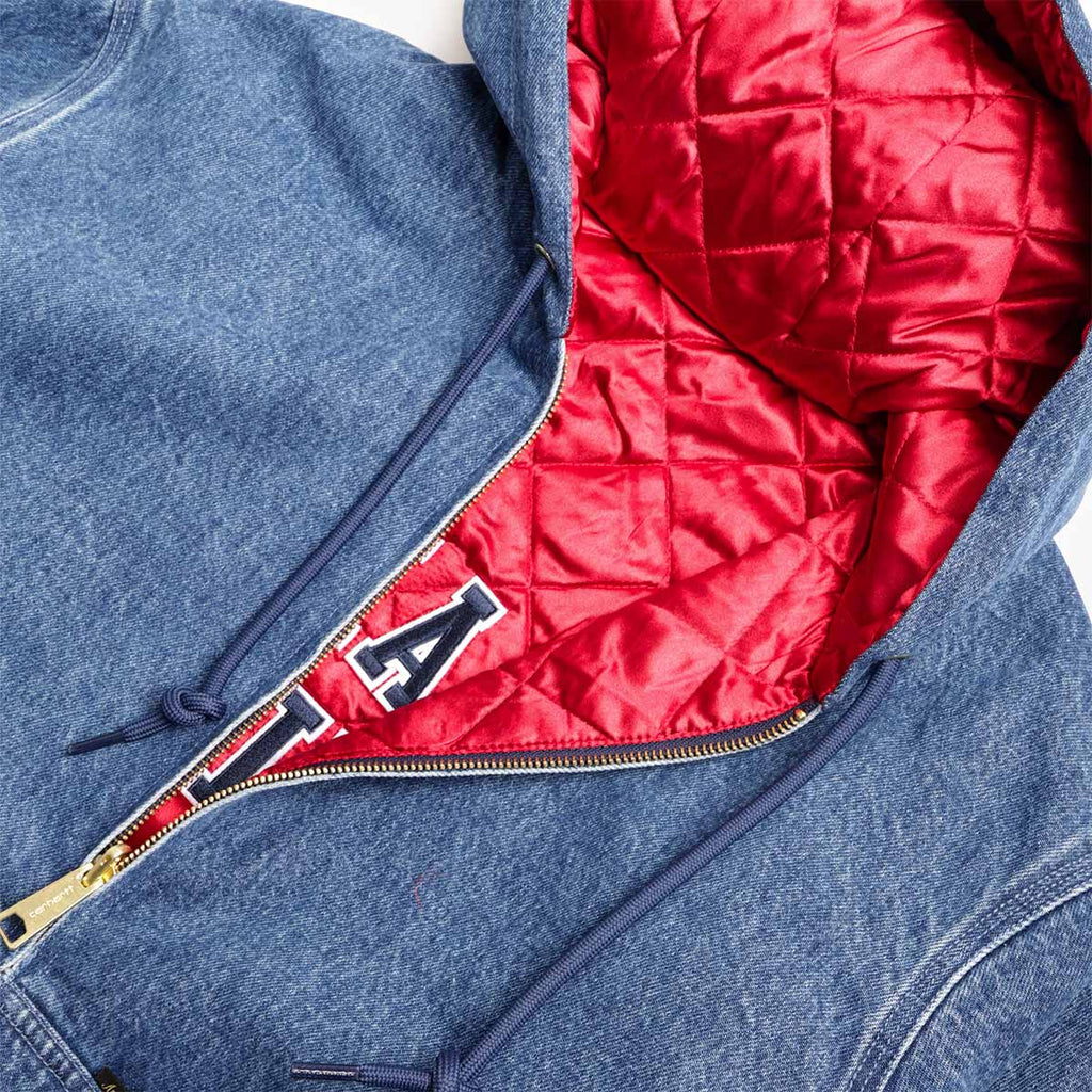 Carhartt WIP 50 Years Anniversary OG Active Jacket - Denim, Blue USA Red (Stone Bleached), Detail Shot 7