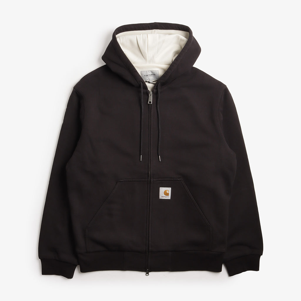 Carhartt WIP Active Sweat Jacket, Black Stone Washed, Detail Shot 1
