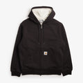 Carhartt WIP Active Sweat Jacket, Black Stone Washed, Detail Shot 1